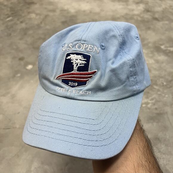 USGA MEMBER US OPEN GOLF HAT COTTON 2019 PEBBLE BEACH BLUE - Picture 1 of 7